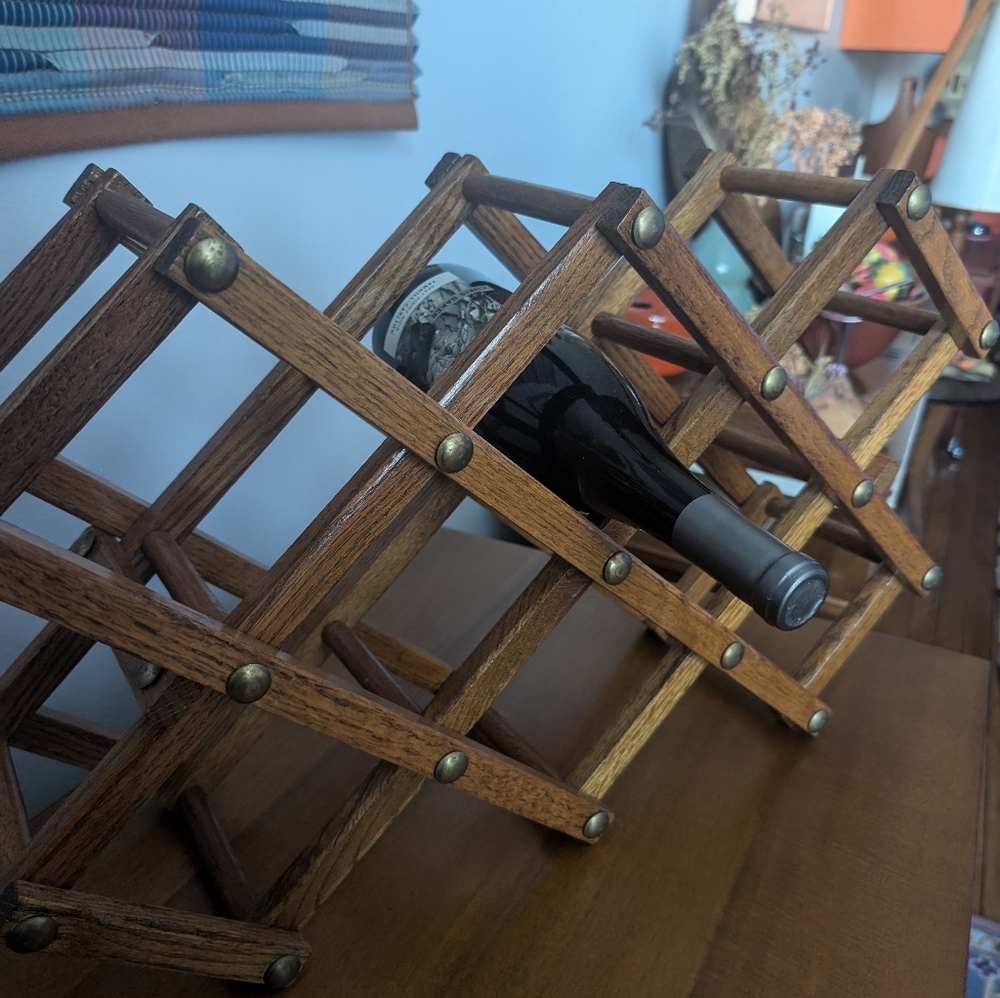 Vintage Collapsible Wood Wine Rack - Picture 6 of 9